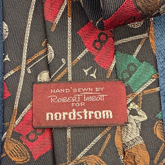 Hand Sewn Robert Talbott for Nordstrom Golf Motif Novelty Tie - Navy - Picture 2 of 5